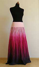 Sukne - Variace na maliny...dlouhá hedvábná sukně s dlouhou spodničkou - 5447284_