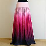 Sukne - Variace na maliny...dlouhá hedvábná sukně s dlouhou spodničkou - 5447287_