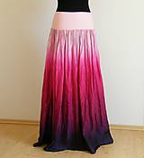 Sukne - Variace na maliny...dlouhá hedvábná sukně s dlouhou spodničkou - 5447288_