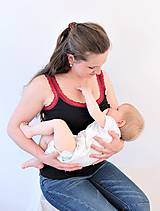 Topy, tričká, tielka - 3v1 tielko pre tehotné, dojčiace, nedojčiace s čipkou - 76 faireb - 5453413_