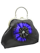 Spoločenská dámská kabelka čierno modrá 1110