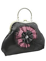 Kabelky - Spoločenská dámská kabelka čierno staro růžová 1110 - 5462492_