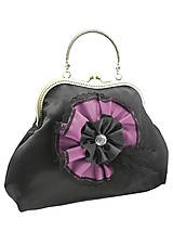 Kabelky - Spoločenská dámská kabelka čierno svetlo fialová 1110 - 5462505_