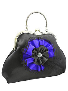 Kabelky - Spoločenská dámská kabelka čierno modrá 1110 - 5462395_