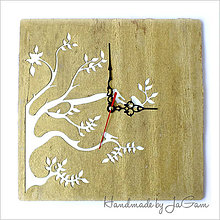 Hodiny - Drevené hodiny - Golden tree - 5461162_