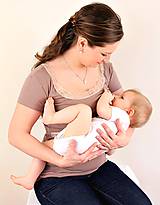 Oblečenie na dojčenie - 3v1 tričko pre tehotné, dojčiace, nedojčiace s čipkou - kr. rukav - 76 faireb - 5469597_