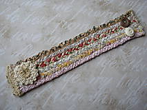 Náramky - Textilný náramok Kvety v púšti - 5467985_