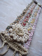 Náramky - Textilný náramok Kvety v púšti - 5467988_