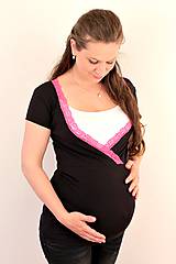 Oblečenie na dojčenie - 3v1 tričko pre tehotné, dojčiace, nedojčiace - kr. rukav - 76 farieb - 5471094_