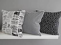 Úžitkový textil - Prehoz, vankúš patchwork vzor čierno-biely, vankúš  ( rôzne varianty veľkostí ) - 5480193_