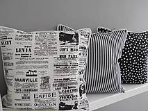 Úžitkový textil - Prehoz, vankúš patchwork vzor čierno-biely, vankúš  ( rôzne varianty veľkostí ) - 5480195_