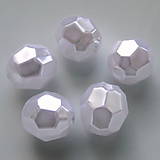 Korálky - GLANCE plast fazet 10mm-1ks (biela-1ks) - 5481604_
