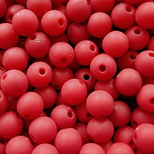 Korálky - Plast MATT 8mm-20ks (červená) - 5481535_