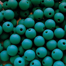 Korálky - Plast MATT 8mm-20ks (zelená smaragd) - 5481536_