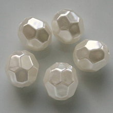 Korálky - GLANCE plast fazet 10mm-1ks (krém.sv-1ks) - 5481606_