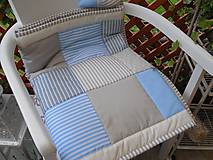 Úžitkový textil - Prehoz, vankúš patchwork vzor sivo-béžovo-modrá ( rôzne varianty veľkostí ) - 5481956_