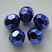 Korálky - GLANCE plast fazet 10mm-1ks (modrá-1ks) - 5481611_