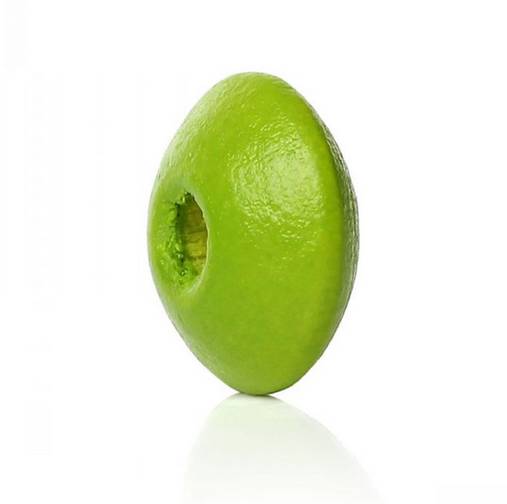 Korálky - Drevená korálka krúžok zelený - 5487892_