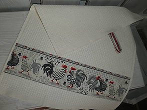 Úžitkový textil - Bavlněná vaflová utěrka Le Coq I - 5487946_