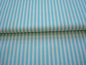 Textil - Látka tyrkysový pásik 5 mm - 5496811_