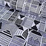 Detský textil - Čiernobiele domčeky - vzor 122 - 5495484_