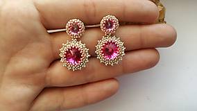 Náušnice - Napichovacie náušnice Swarovski Fuchsia - 5500419_