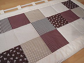 Úžitkový textil - Patchwork zástena na posteľ - dlhšia časť - béžovo - čokoládová - 5502064_