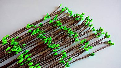 Galantéria - Ozdobné bobuľové vetvičky 40 cm zelené - 5501322_