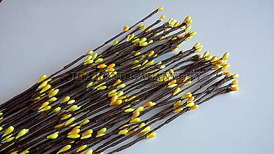Galantéria - Ozdobné bobuľové vetvičky 40 cm žlté - 5501324_