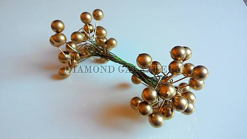 Galantéria - Perličková ozdoba zlatá  - 5504196_