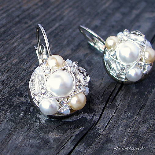 Náušnice - Náušničky WHITE & CREAM... - 5503053_