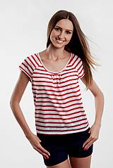 Topy, tričká, tielka - Top červeno biely - Výpredaj - 5515653_