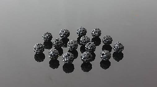 Korálky - Shamballa korálky 6 mm čierne - 5515943_