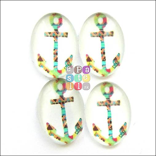 Korálky - (6441) Sklenený kabošon, 18 x 13 mm - 1 ks - 5515671_