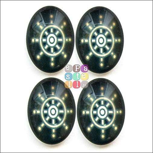 Korálky - (6442) Sklenený kabošon, 18 x 13 mm - 1 ks - 5515673_