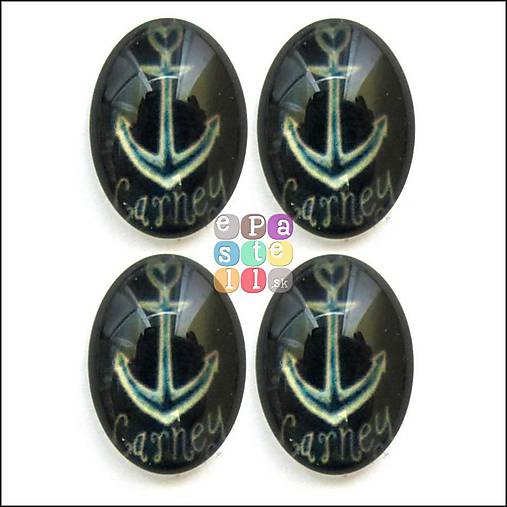 Korálky - (6443) Sklenený kabošon, 18 x 13 mm - 1 ks - 5515674_