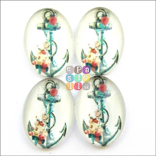 Korálky - (6448) Sklenený kabošon, 18 x 13 mm - 1 ks - 5515679_