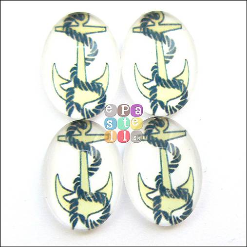 Korálky - (6449) Sklenený kabošon, 18 x 13 mm - 1 ks - 5515680_