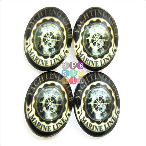 Korálky - (6450) Sklenený kabošon, 18 x 13 mm - 1 ks - 5515682_