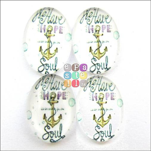 Korálky - (6451) Sklenený kabošon, 18 x 13 mm - 1 ks - 5515683_