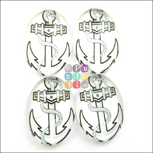 Korálky - (6452) Sklenený kabošon, 18 x 13 mm - 1 ks - 5515684_