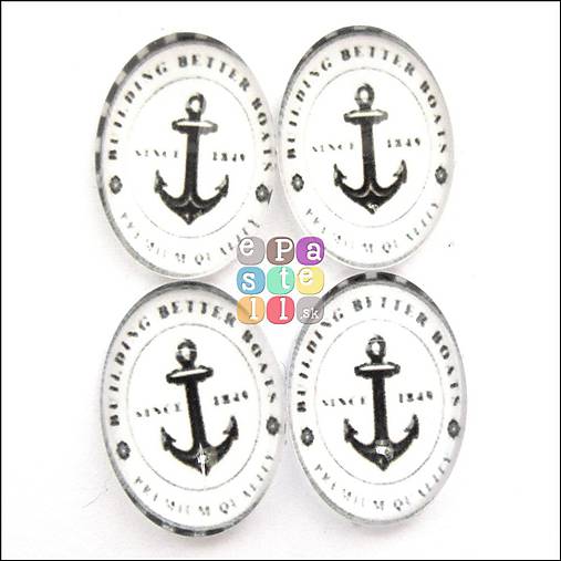 Korálky - (6453) Sklenený kabošon, 18 x 13 mm - 1 ks - 5515689_