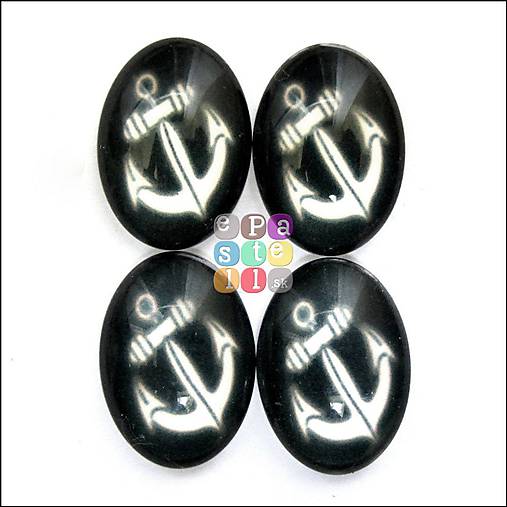 Korálky - (6455) Sklenený kabošon, 18 x 13 mm - 1 ks - 5515694_