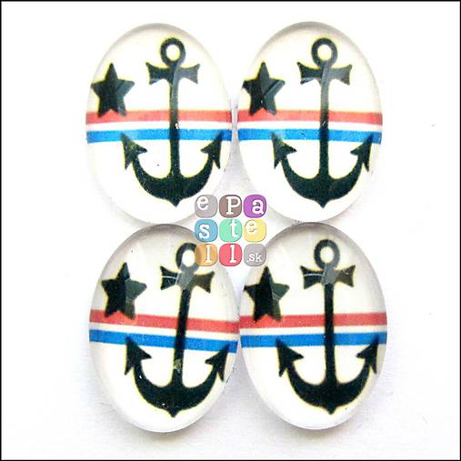 Korálky - (6456) Sklenený kabošon, 18 x 13 mm - 1 ks - 5515696_