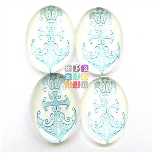 Korálky - (6457) Sklenený kabošon, 18 x 13 mm - 1 ks - 5515697_