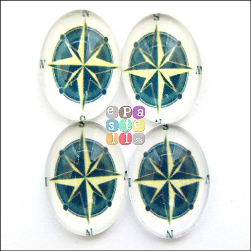 Korálky - (6445) Sklenený kabošon, 18 x 13 mm - 1 ks - 5515729_