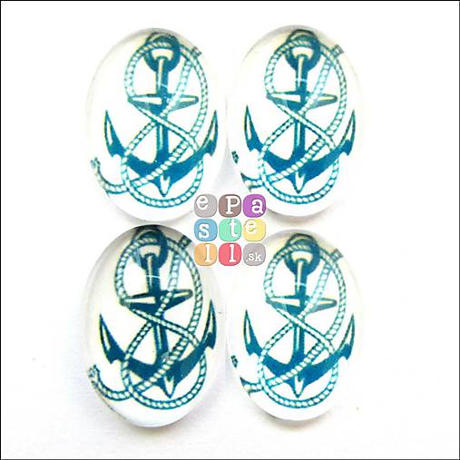 Korálky - (6454) Sklenený kabošon, 18 x 13 mm - 1 ks - 5515748_