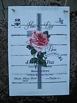 Dekorácie - Vintage cedulka "Fleur de rose" - 5522004_