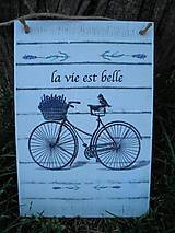 Vintage cedulka "La vie est belle"