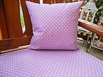 Úžitkový textil - Vankúš rôzne rozmery - fialová bodka - 5527827_